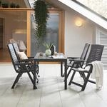 Ambia Garden Gartentisch, Anthrazit, Kunststoff, rechteckig, eckig, 72x78x138...