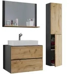 Mid.you Badezimmer VCM Lendas, Anthrazit, Honigeiche, Holzwerkstoff, 4-teilig, 2