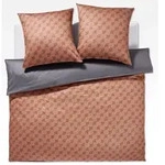 Joop! Wendebettw&auml;sche Cornflower Double, Grau, Kupfer, Textil, Graphik, 240x220 cm,