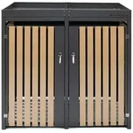 M&uuml;lltonnenbox, Anthrazit, Natur, Metall, 84x125x134 cm, Aufbewahrung & Schutzh&uuml;llen
