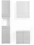Vicco Badm&ouml;bel-Set, Wei&szlig; Hochglanz, Holzwerkstoff, 10 F&auml;cher, nicht einzeln