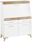 Carryhome Sekret&auml;r, Wei&szlig;, Eiche, Kunststoff, 2 Schublade(n) Schubladen, 98x124x39.6