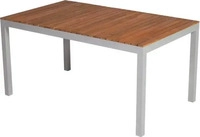 Gardenson GARTENTISCH Silber, Akazie 90x74x150 cm