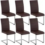 tectake Schwingstuhl, Braun, Textil, 52x99x41 cm, Esszimmer, St&uuml;hle,