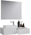 Mid.you Badezimmer VCM Gudas, Wei&szlig;, Holzwerkstoff, 3-teilig, 1 Schublade(n)