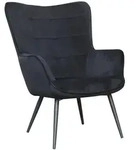 Mid.you Ohrensessel Uta, Schwarz, Metall, 72x97x80 cm, Fsc, erweiterbar