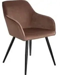 tectake Esszimmerstuhl, Braun, Schwarz, Textil, 58x82x62 cm, CE, Esszimmer, St&uuml;hle,