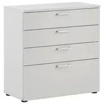 Mid.you Kommode, Hellgrau, Kunststoff, 4 Schublade(n) Schubladen, 80.2x84.2x41 cm,