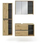 Vicco Badm&ouml;bel-Set, Eiche Artisan, Holzwerkstoff, 18 F&auml;cher, 2 Schubladen,...
