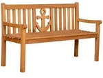 Gardenson Gartenbank, Holz, Teakholz, 3-Sitzer, 150x89x60 cm, Gartenm&ouml;bel,