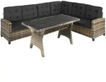 tectake Rattanlounge, Natur, Kunststoff, Organisch, Loungem&ouml;bel, Gartenlounge-Sets