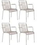 Fiam Gartensessel-Set Spaghetti, Taupe, Alu, Metall, Kunststoff, Rundrohr, 57x85x57