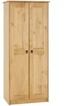 CARO-M&ouml;bel Kleiderschrank, Natur, Holz, Kiefer, Vintage, 73x175x50 cm, Schlafzimmer,