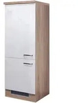 FlexWell Ger&auml;teumbauschrank, Sonoma Eiche, Wei&szlig; Hochglanz, Holzwerkstoff, 1