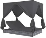 vidaXL Outdoor-Lounge-Bett, Dunkelgrau, Kunststoff, F&uuml;llung: Polyester, 90x40x200
