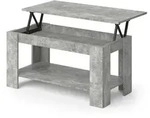 Vicco Couchtisch, Grau, Holzwerkstoff, 2 F&auml;cher, Rechteckig,Rechteckig, 100x50x50
