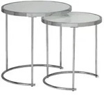 Mid.you Satztisch, Wei&szlig;, Chrom, Glas, 2-teilig, rund, rund, 50x50.5x50 cm, einfacher