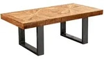 Mid.you Couchtisch, Natur, Holz, Mangoholz, massiv, rechteckig, Kufe, 55x40x105 cm,