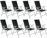tectake Gartenstuhl, Schwarz, Silber, Metall, 56x105x67 cm, Gartenm&ouml;bel,