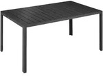 tectake Gartentisch, Schwarz, Schwarz, Metall, Baum/Pflanze/Natur, Rechteckig,