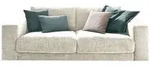 Kawola Sofa, Creme, Kunststoff, Echtholz, 2-Sitzer, F&uuml;llung: Komfortschaum,...