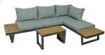 Gardenson Loungegarnitur, Braun, Grau, Schwarz, Holz, Metall, Kunststoff, Textil,