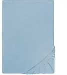 biberna Spannbetttuch, Blaugrau, Textil, Uni, 100x200 cm, Schlaftextilien,