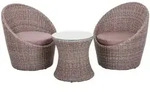 Gardenson Gartenset, Grau, Klar, Schwarz, Metall, Kunststoff, Glas, Textil, 3-teilig,
