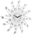 Relaxdays Wanduhr, Silber, Metall, Kunststoff, 50x50x4 cm, Dekoration, Uhren,