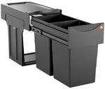 Hailo Einbauabfallsammler Black Edition, Kunststoff, 2 x 15 L, 25.1x48.2x40.0...
