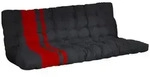 Vente-Unique Futon, Schwarz, Rot, Textil, 2-Sitzer, 135x190 cm, Schlafzimmer,