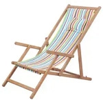 vidaXL Strandstuhl, Mehrfarbig, Holz, 60x95x127 cm, Gartenm&ouml;bel, Gartenst&uuml;hle,