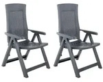 vidaXL Gartenst&uuml;hle, Grau, Kunststoff, 67x106x59 cm, Gartenm&ouml;bel, Gartenst&uuml;hle,