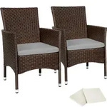 tectake Rattanstuhl, Braun, Beige, Kunststoff, 57x85x59 cm, Gartenm&ouml;bel,