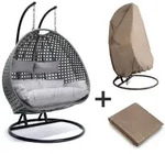 Home Deluxe Polyrattan, Grau, Kunststoff, 145x126x74 cm, Gartenm&ouml;bel,...