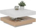 Boxxx Couchtisch, Wei&szlig;, Sonoma Eiche, Holzwerkstoff, quadratisch, Sockel, 67x35x67