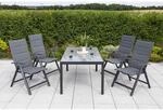 Gardenson Gartenklappsessel Taviano, Graphit, Metall, Textil, Uni, 59x109x73 cm,