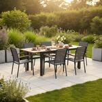 Gardenson Gartentisch Tilos, Schwarz, Akazie, Holz, Metall, Akazie, Hartholz,