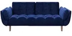 Playboy Schlafsofa Playboy, Blau, Holz, Walnuss, massiv, Vintage, 2-Sitzer,...