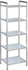 Regal, Weiß, Edelstahl, Metall, Glas, 5 Fächer, 30x114x40.5 cm, Arbeitszimmer,