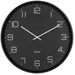 Karlsson Wanduhr Lofty, Schwarz, Metall, 40x40x4.5 cm, Dekoration, Uhren,...