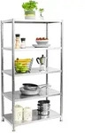 shelfr Edelstahl-Regal, Grau, Metall, Rechteckig, 41x140x74 cm, Freizeit,...