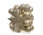 Christbaumkugel-Set, Perlmutt, Kunststoff, 33-teilig, 5 cm Schubladen, 21x25x14...
