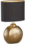 Fischer & Honsel Tischleuchte Foro, Schwarz, Gold, Kunststoff, 13x36x23 cm, Lampen &