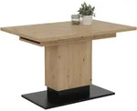 Carryhome Esstisch, Schwarz, Eiche Artisan, Holzwerkstoff, rechteckig, S&auml;ule,