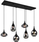 Trio Leuchten H&auml;ngeleuchte Lumina, Schwarz, Chrom, Metall, Glas, 34.5x150x93.8 cm,