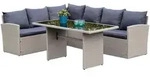 Gardenson Gartenset, Grau, Metall, Kunststoff, Textil, 2-teilig, Uni, F&uuml;llung: