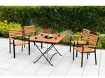 Gardenson Gartenklapptisch Schlossgarten, Graphit, Natur, Holz, Metall,