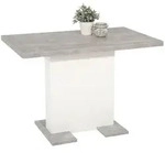 Carryhome Esstisch, Grau, Wei&szlig;, Holzwerkstoff, Betonoptik, rechteckig, S&auml;ule,