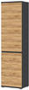 Garderobenschrank, Anthrazit, Eiche, Holzwerkstoff, 5 Fächer, 54x200x40 cm, Made in